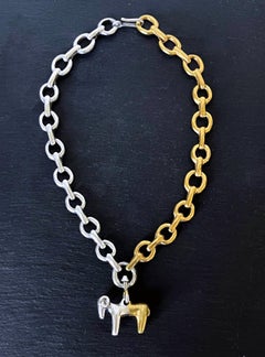 Collier en vermeil et argent "Le Bélier" de Line Vautrin