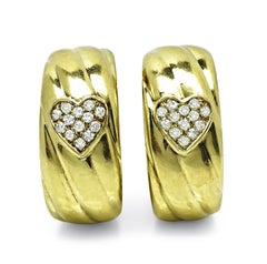 Fred 0.65ct Diamond 18k Yellow Gold Hoops Earrings