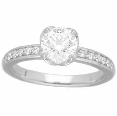 Fred Delphine Bague de fiançailles diamant 0,73ct E-VS2-VG platine US 4