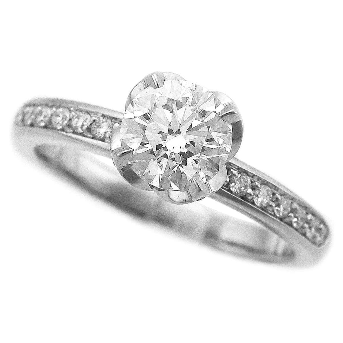 Fred 0.73 Carat Diamond Platinum Delphine Engagement Ring For Sale