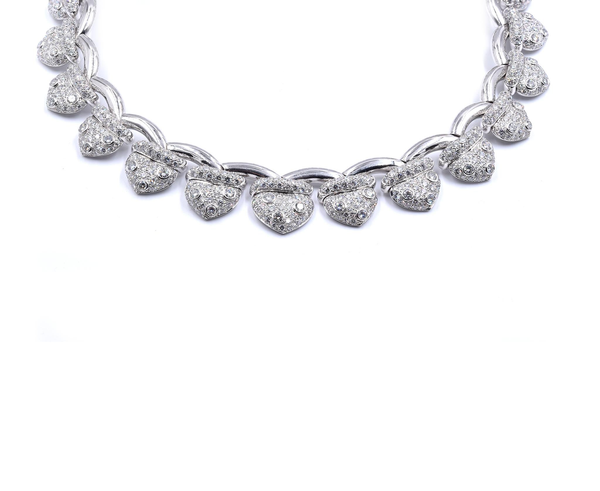 Designer: FRED
Material: 18K white gold
Necklace:
Diamond: 1219 round brilliant cut = 22.90cttw
Color: G
Clarity: VS1-2
Bracelet:
Diamond: 505 round brilliant cut = 9.46cttw
Color: G
Clarity: VS1-2
Weight: 192-12 grams
Measurement: bracelet measures
