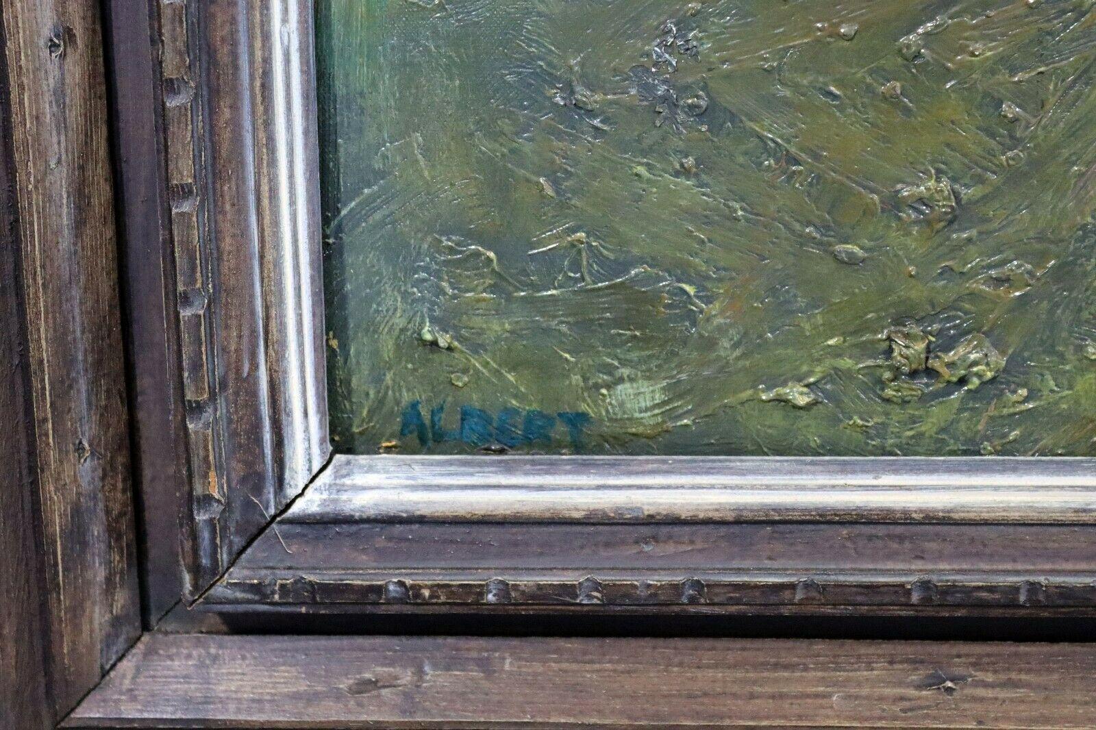 Fred Albert Signed Hyde Park Framed Oil on Board 1