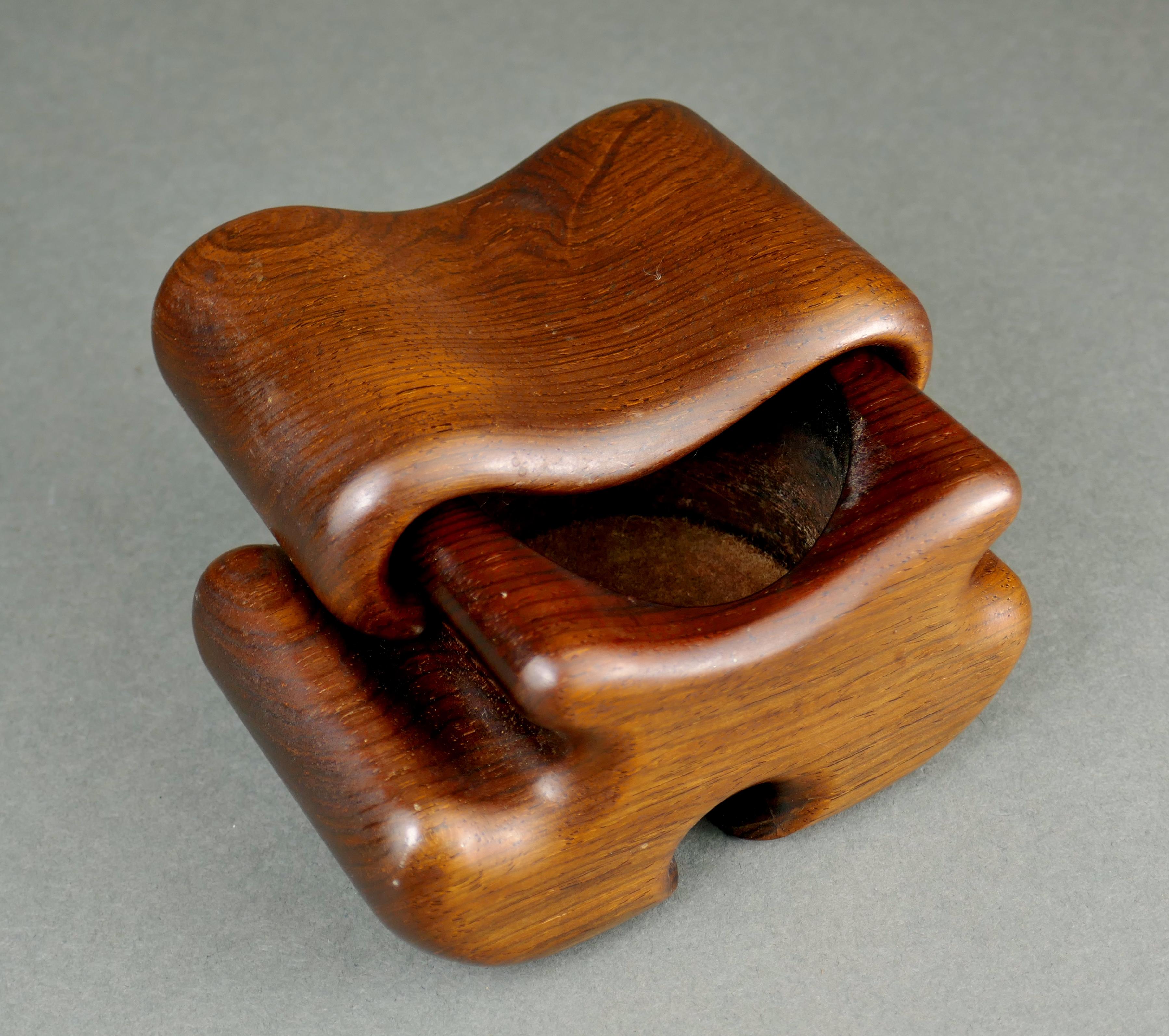 Fred And Marilyn Buss Cazadero California Cocobolo Corazón Madera Seta Caja de Almacenamiento Estadounidense en venta