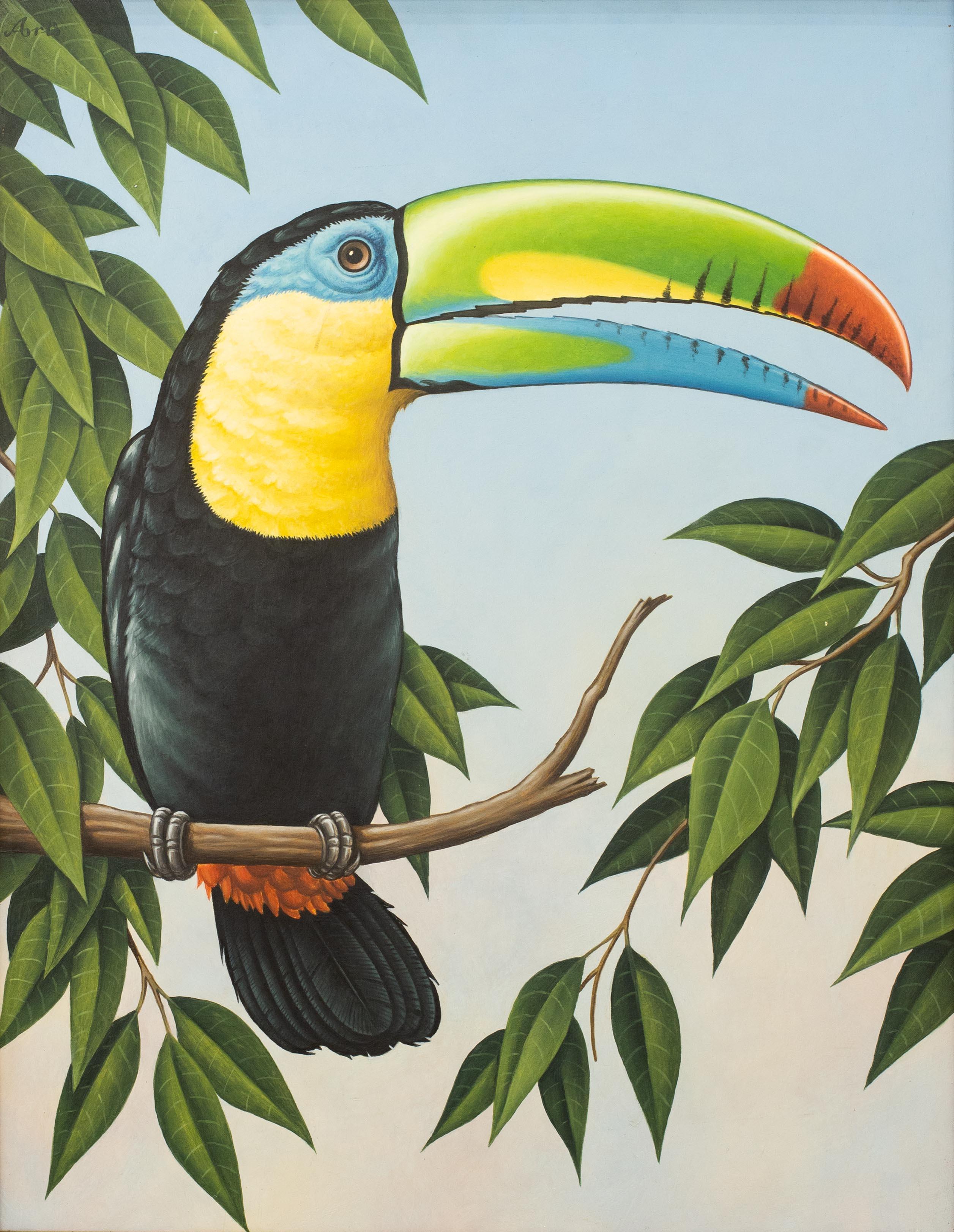 Fred Aris (British, 1932 - 1995)
Toucan
oil on panel
signed (upper left)
18.1/8 x 14 in. (46 x 35.5 cm.)
Provenance: The Portal Gallery, London