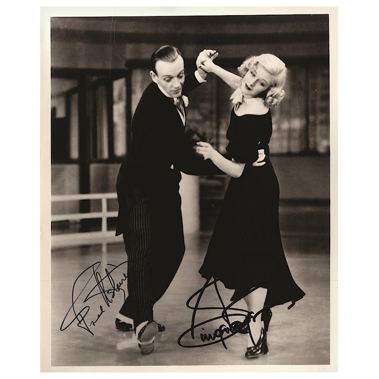 Fred Astaire and Ginger Rogers Vintage Signed Photograph Black and White