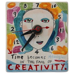 Fred Babb Vintage Ceramic Hand Painted Clock, Creativity