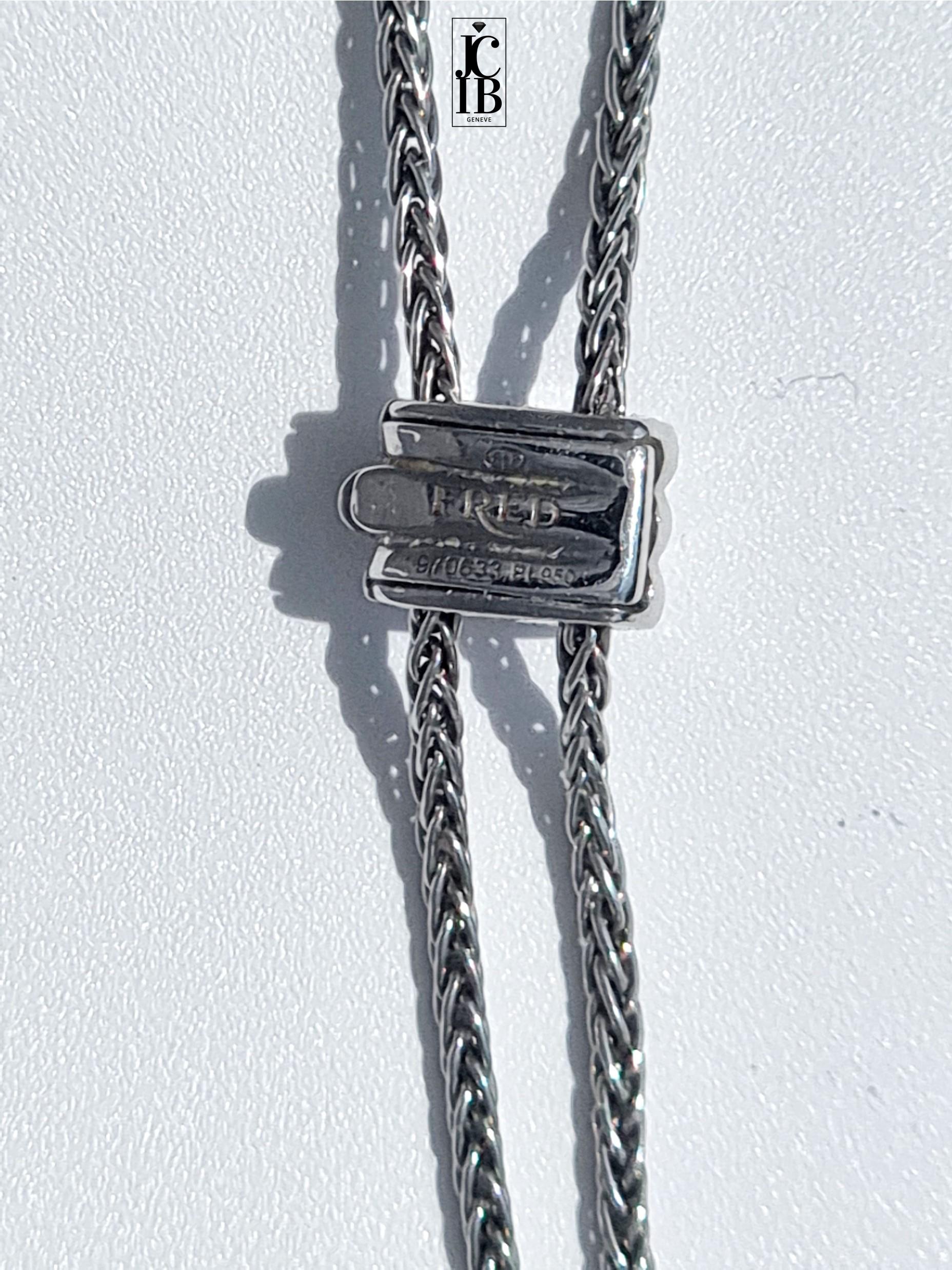 FRED BAIE DES ANGES Collier Y 2015 en platine, diamants et perles en vente 2