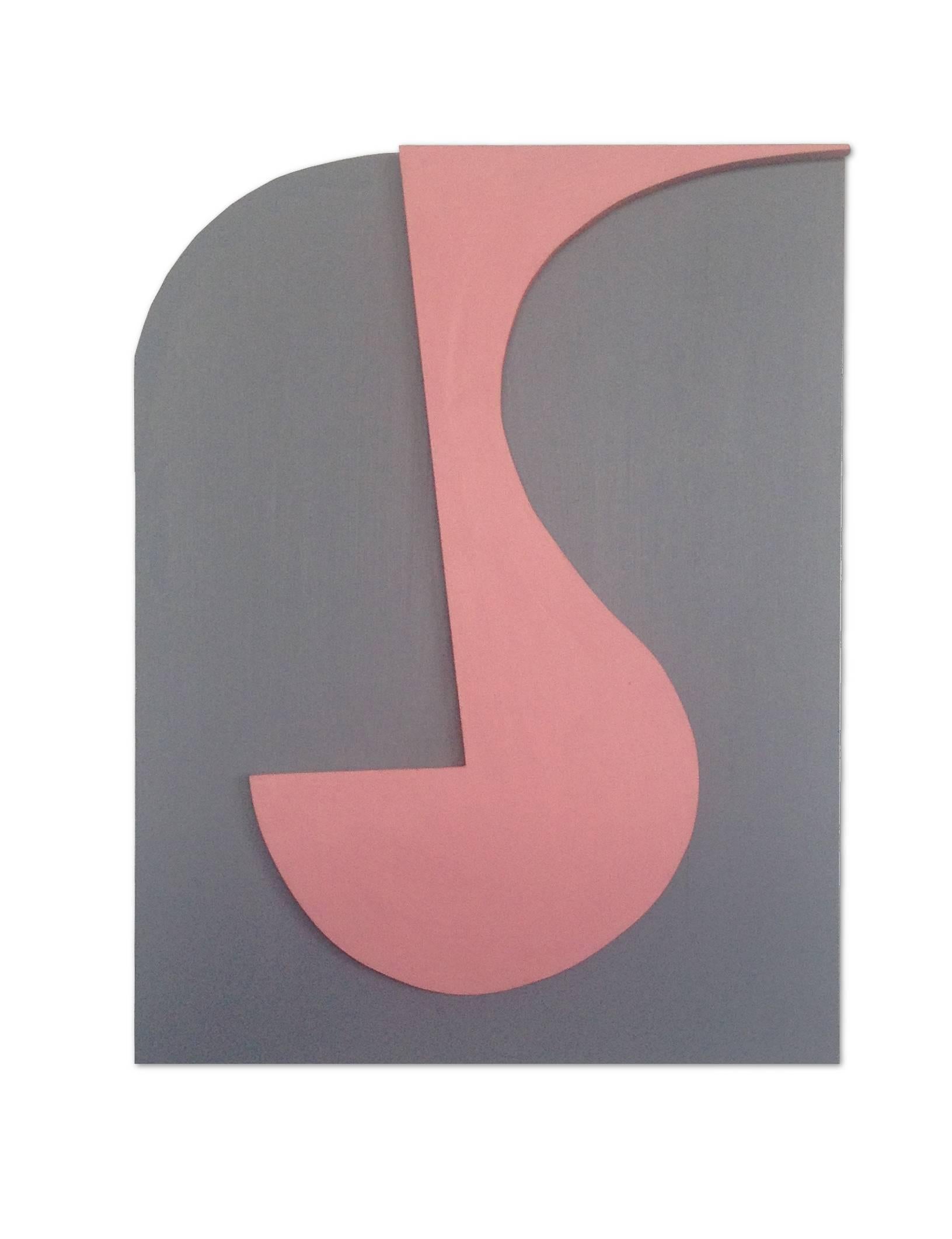 "The Conversation", a relationship between gray and pink - Mixed Media Art by Fred Bendheim