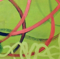 “Green Dream twirls lines in greens and oranges