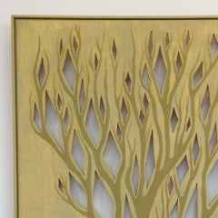 "Tree with Diamonds", in softly stained blonde wood with cutouts