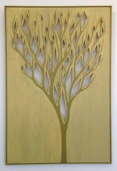 "Tree with Diamonds", in softly stained blonde wood with cutouts 