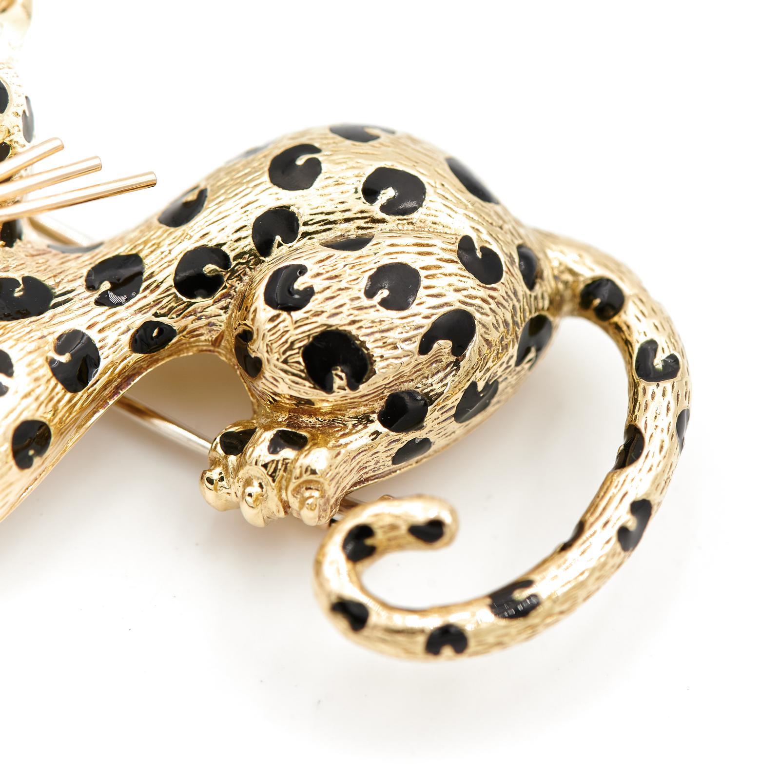 Women's Fred Brooch Panthère Yellow GoldDiamond For Sale