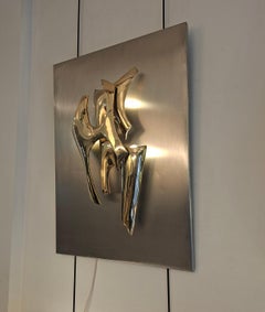 Fred Brouard, bronze sculptural sconce n°19/50, circa 1970