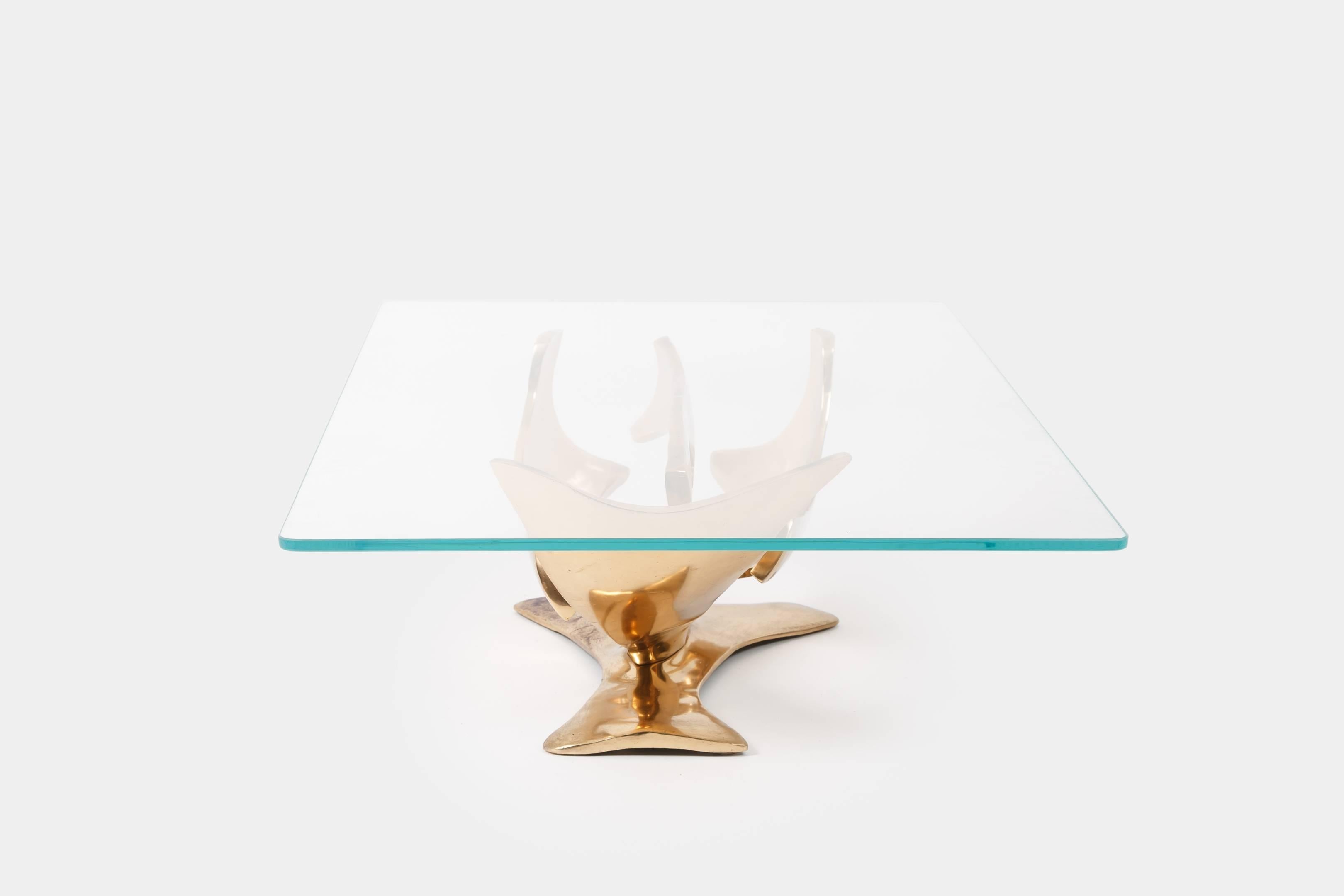 Fred Brouard Sculptural Bronze Coffee Table In Good Condition In New York, NY