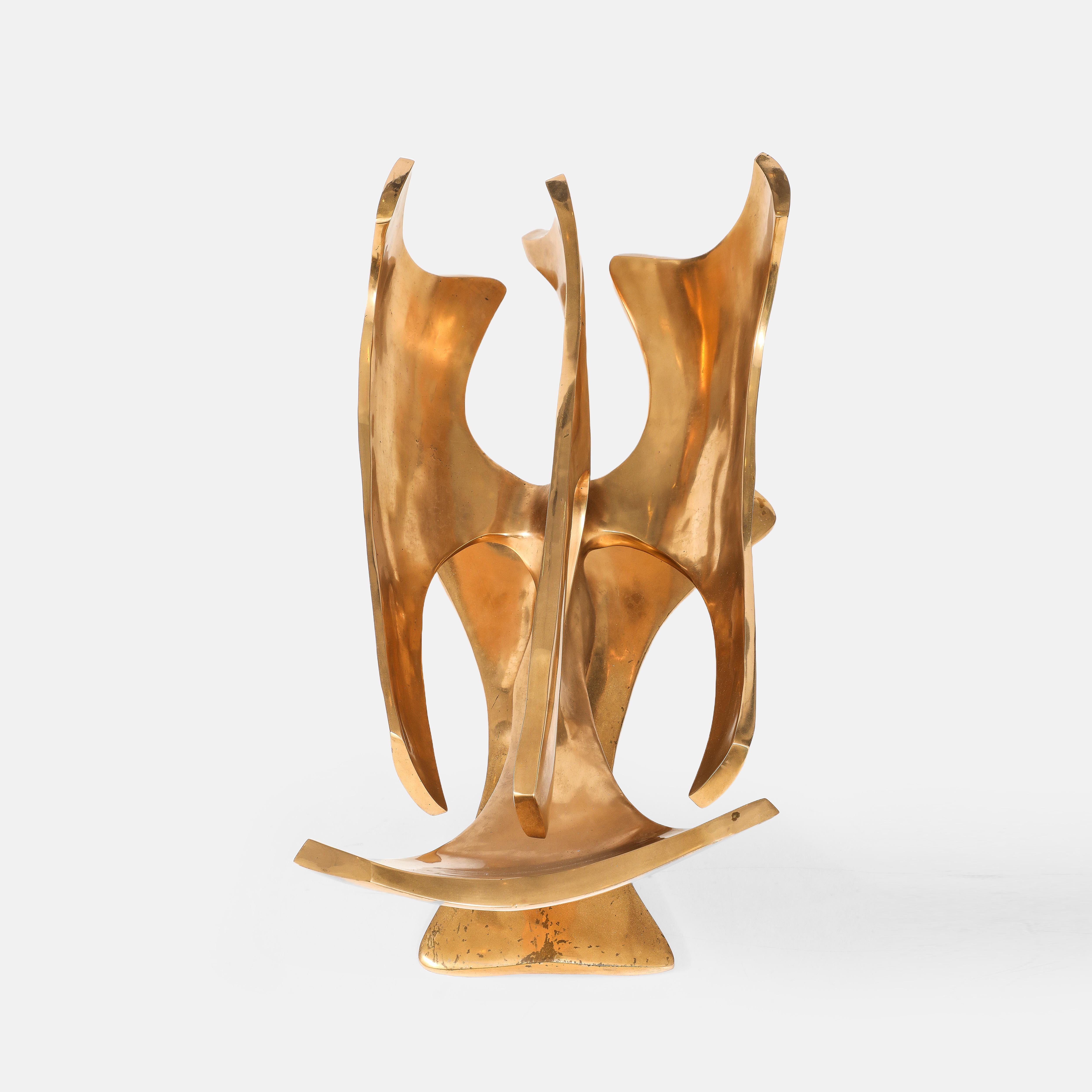Fred Brouard Sculptural Rectangular Cast Bronze and Glass Top Coffee Table 1970s 7