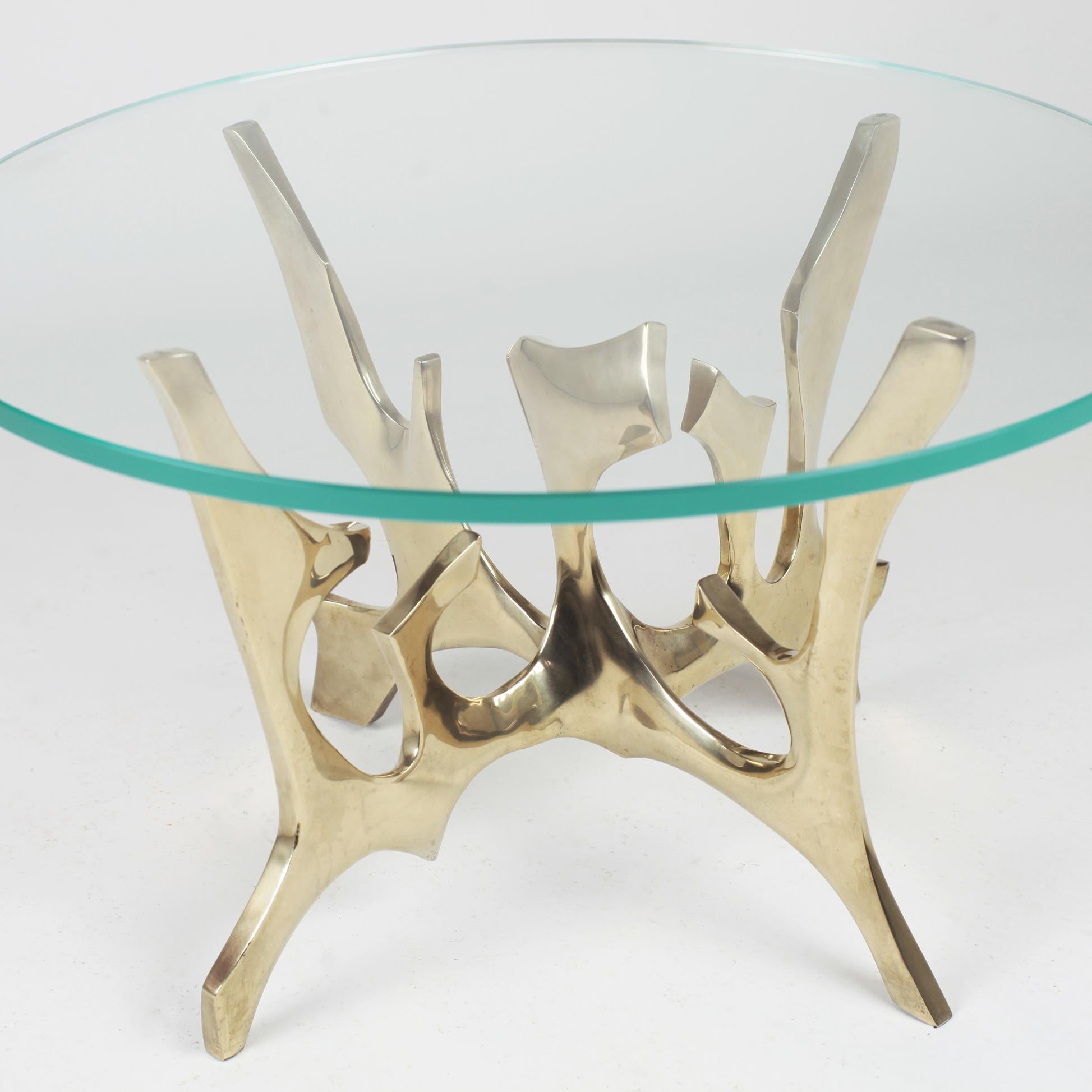 Mid-Century Modern Fred Brouard Sculptural Gilded Brass Coffee Table