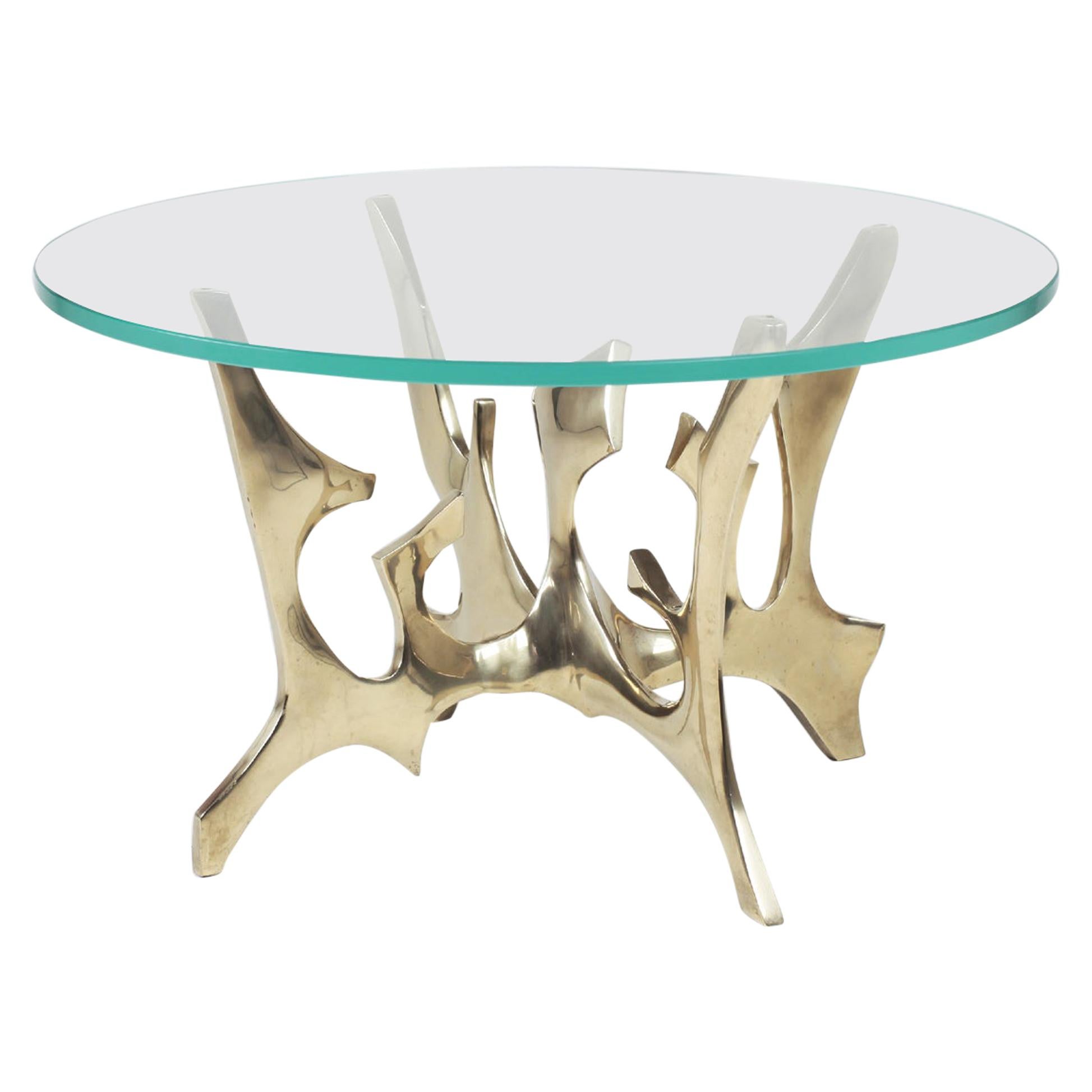 Fred Brouard Sculptural Gilded Brass Coffee Table