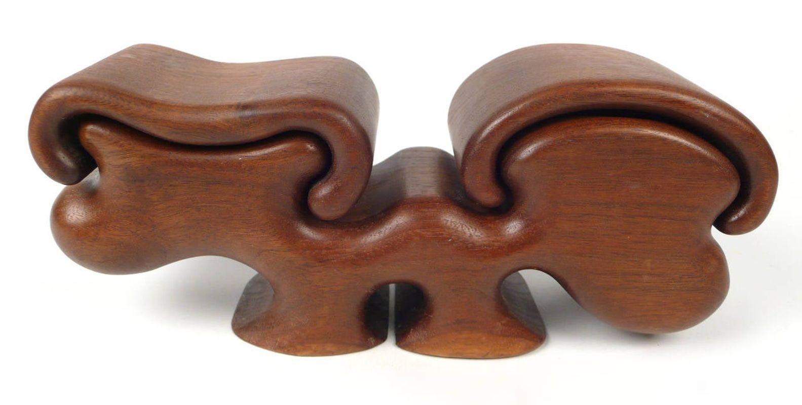 Mid-Century Modern Fred Buss Black Walnut Puzzle Box
