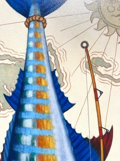 "Atlantic Blue 2025" a blonde woman with a fishing rod stands next to swordfish