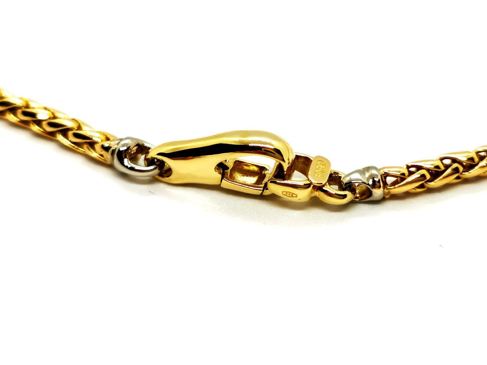 Fred Chain Necklace Yellow Gold In Excellent Condition For Sale In PARIS, FR
