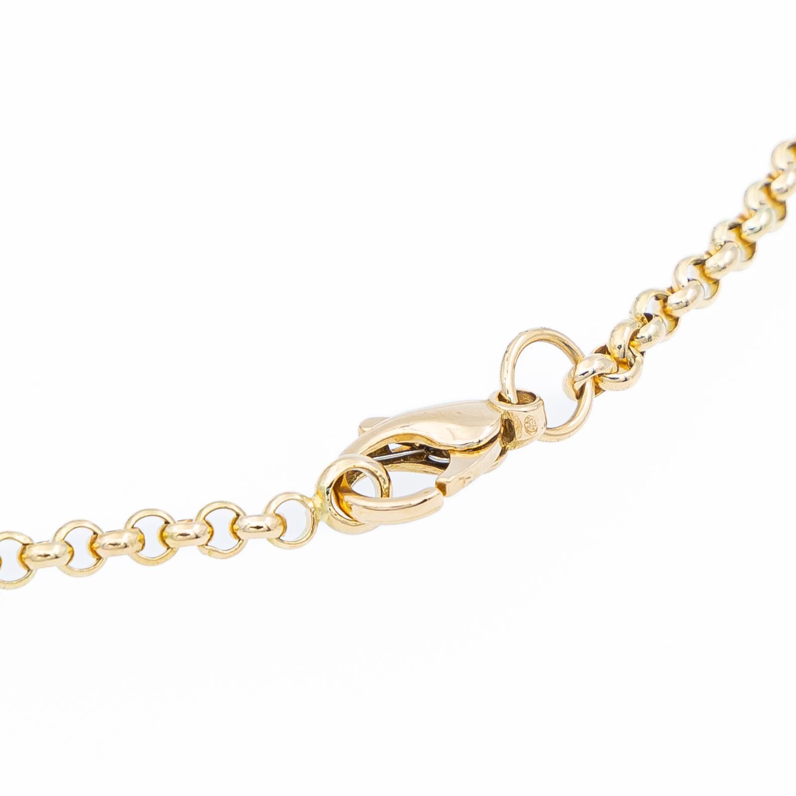 Fred Chain Necklace Yellow Gold Diamond In Excellent Condition In PARIS, FR