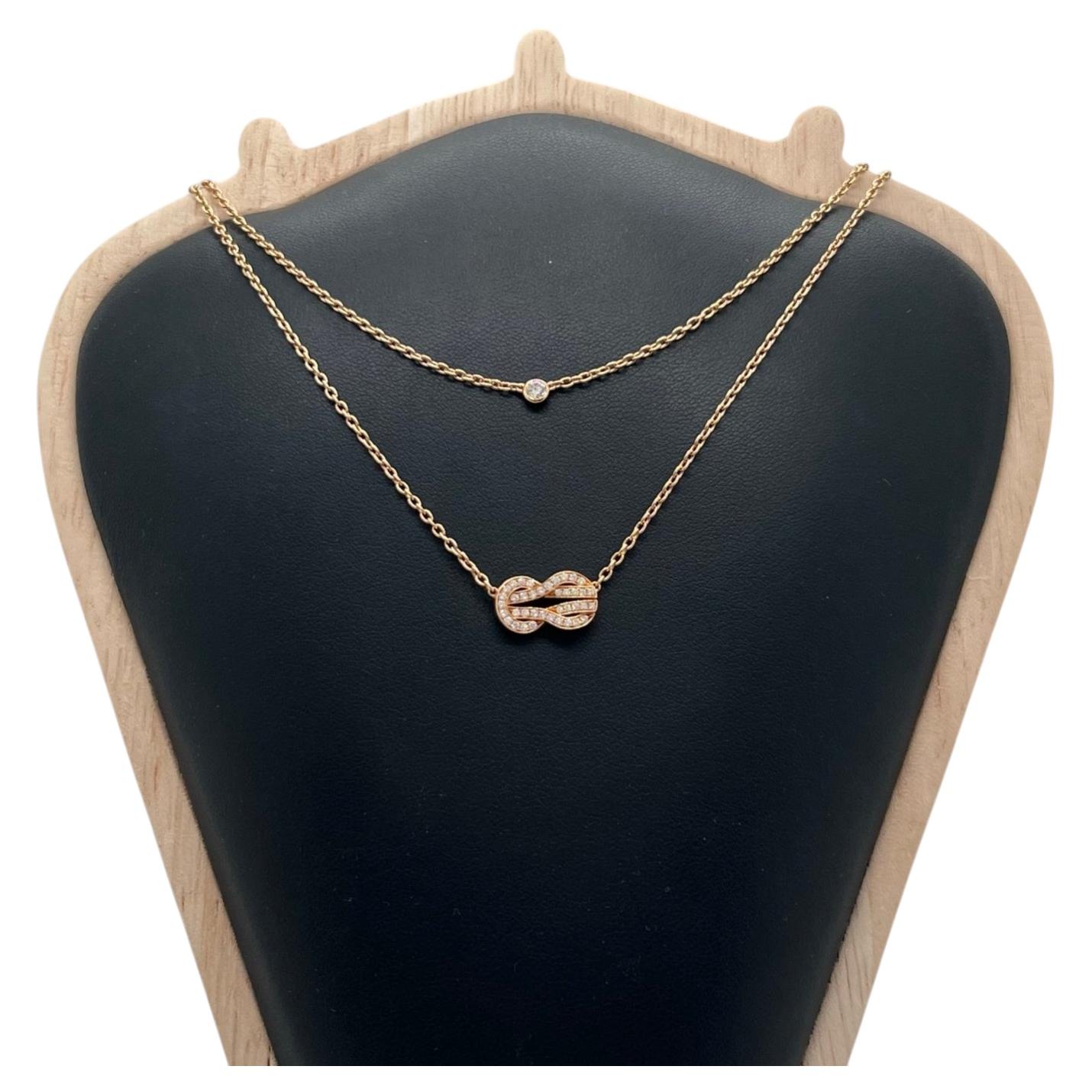 Fred Chance Infinie Collier double couche en or jaune 18 carats avec diamants pleins en vente