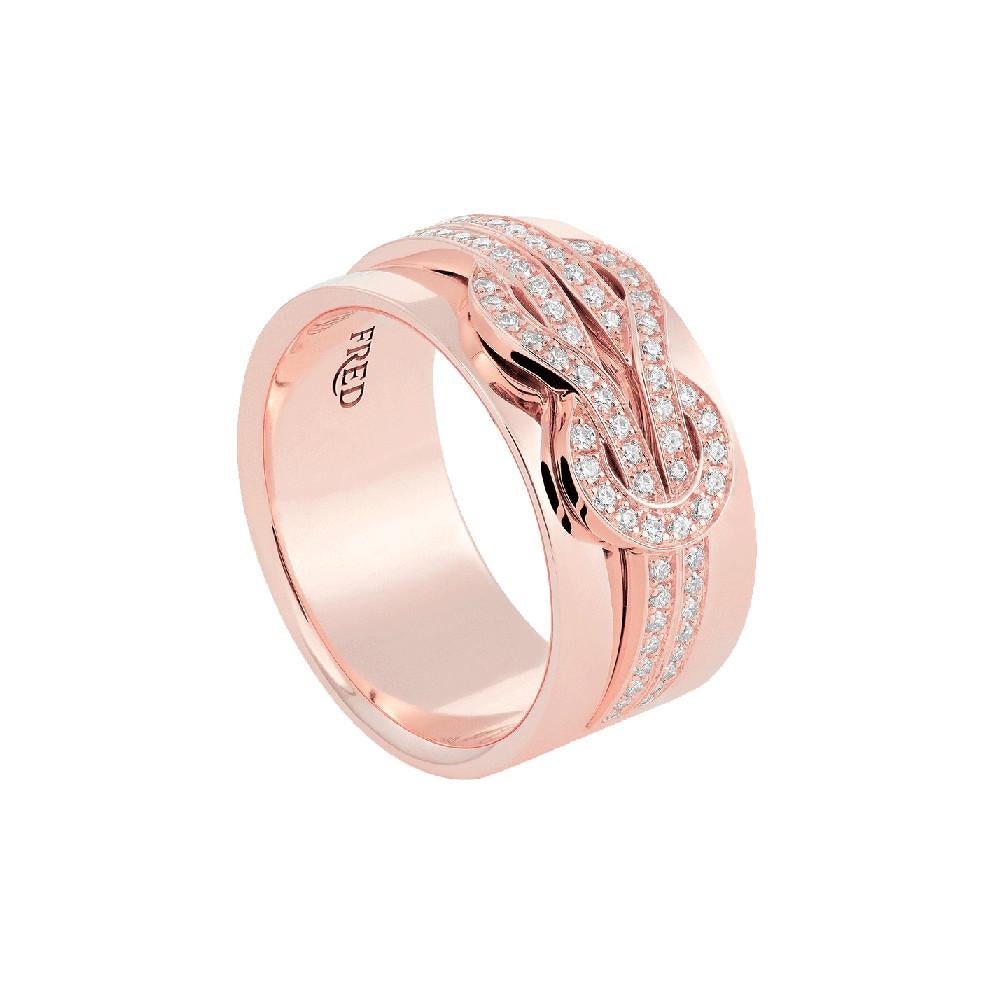 Fred Chance Infinie Diamonds 18 Karat Rose Gold Medium Model Band Ring For Sale 3