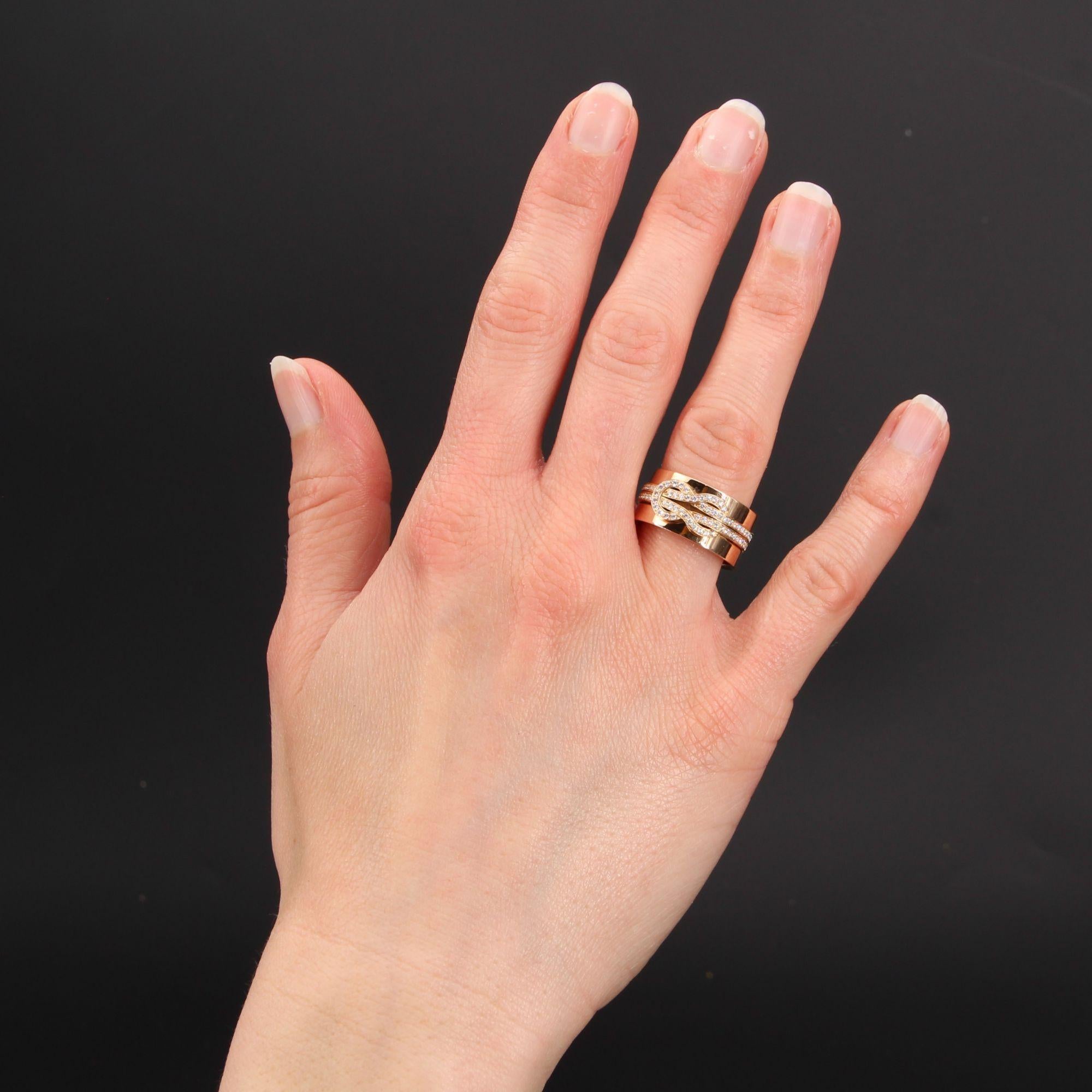Ring in 18 karat rose gold, eagle head hallmark.
Second- hand ring signed Fred rom the collection 