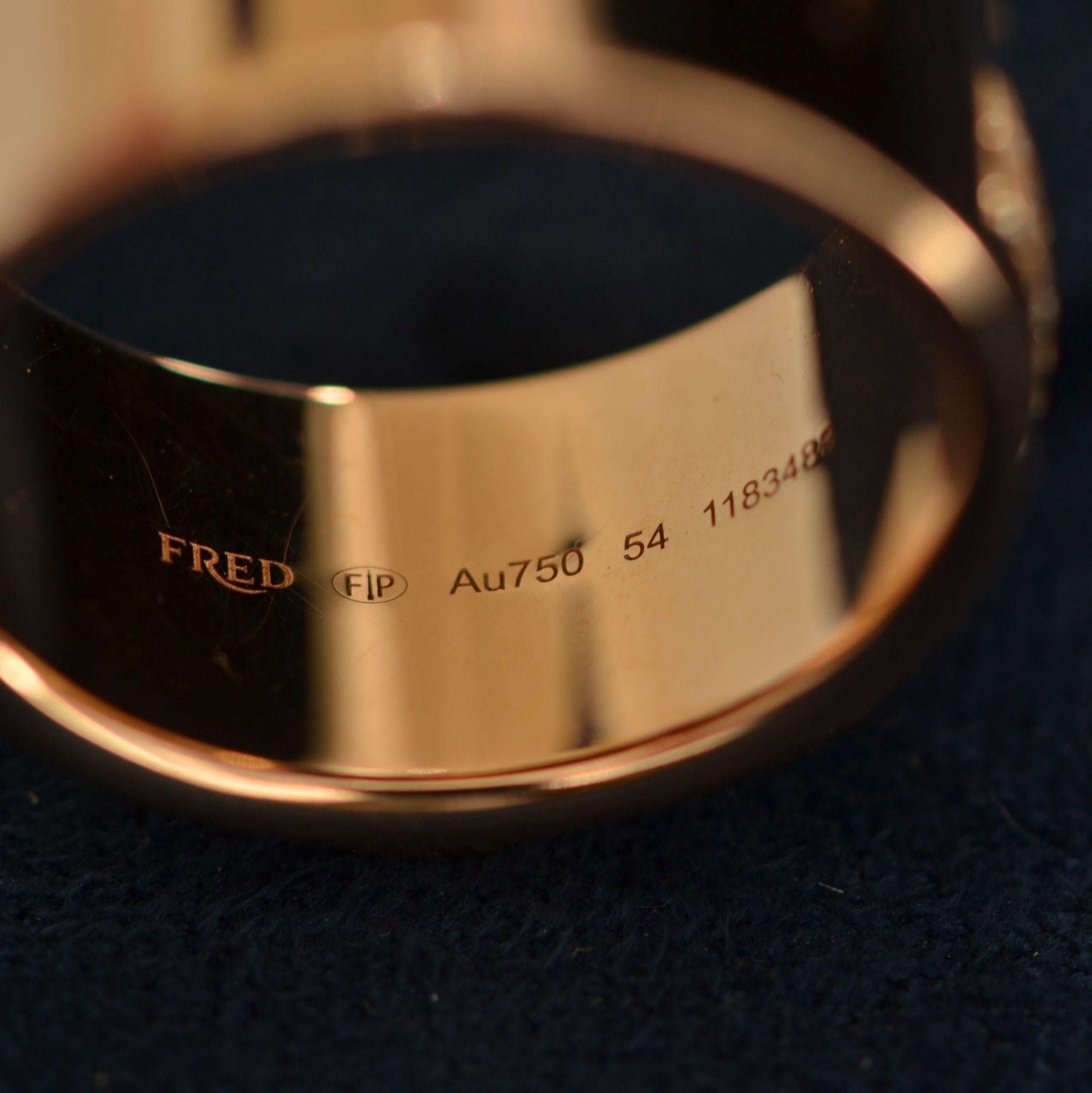Women's Fred Chance Infinie Diamonds 18 Karat Rose Gold Medium Model Band Ring For Sale