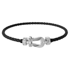 Fred & Co. Force 10 Kollektion: Armband aus 18-karätigem Weißgold in Hufeisenform mit halben Diamanten