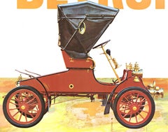 Original American Airlines, Detroit, vintage travel poster