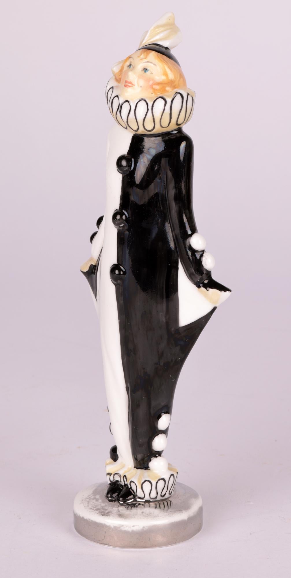 Fred Cooke for Minton Art Deco Pierrette Porcelain Figurine For Sale 3