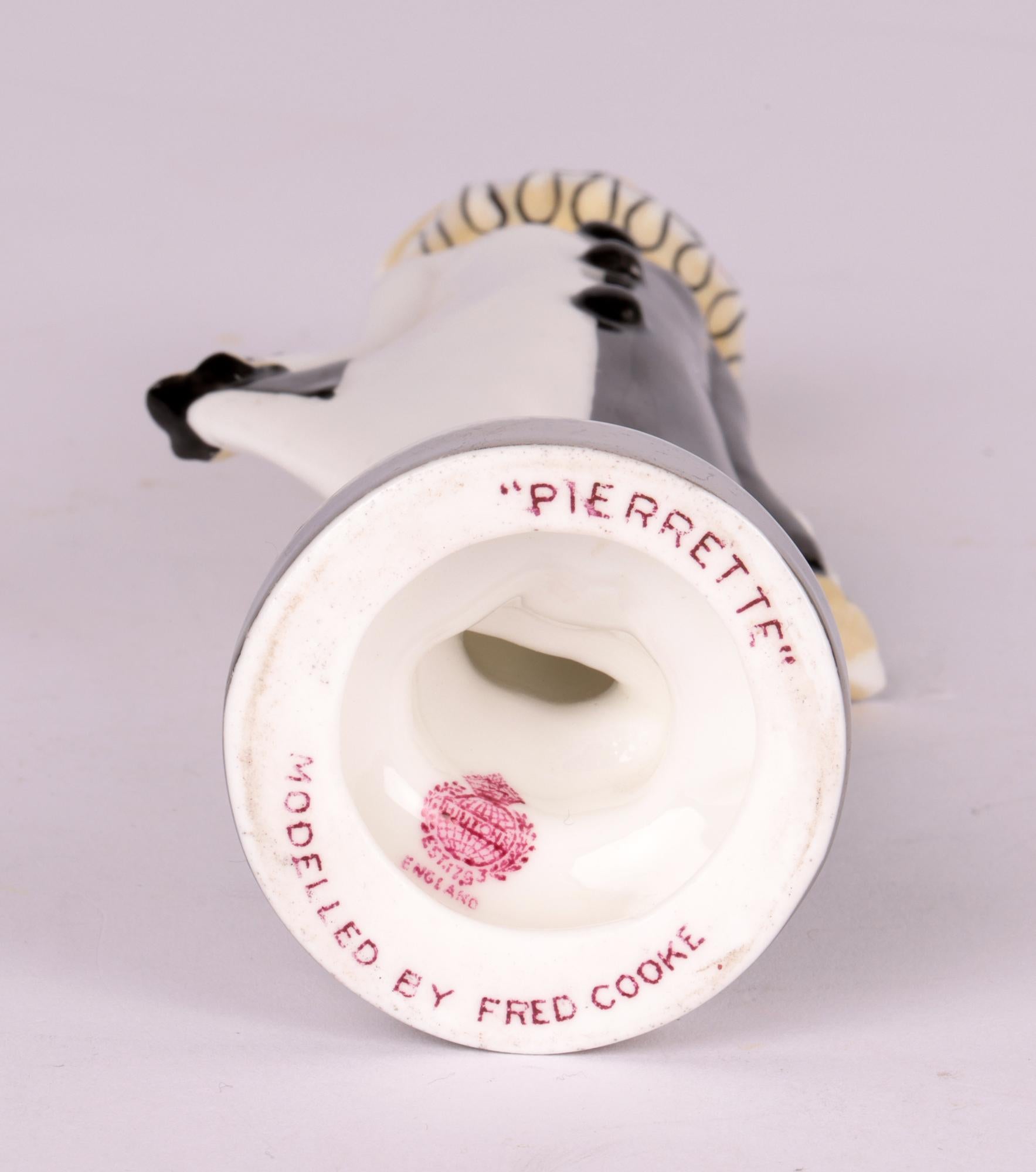 Fred Cooke for Minton Art Deco Pierrette Porcelain Figurine For Sale 6
