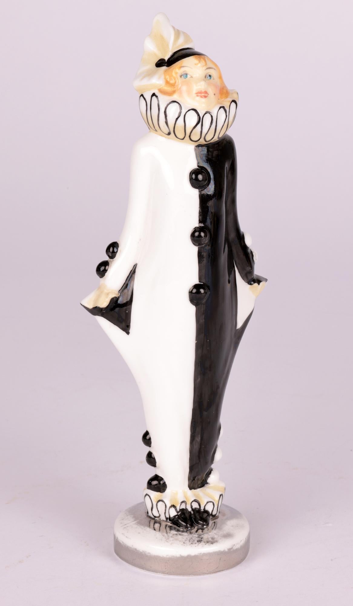 Fred Cooke for Minton Art Deco Pierrette Porcelain Figurine For Sale 5