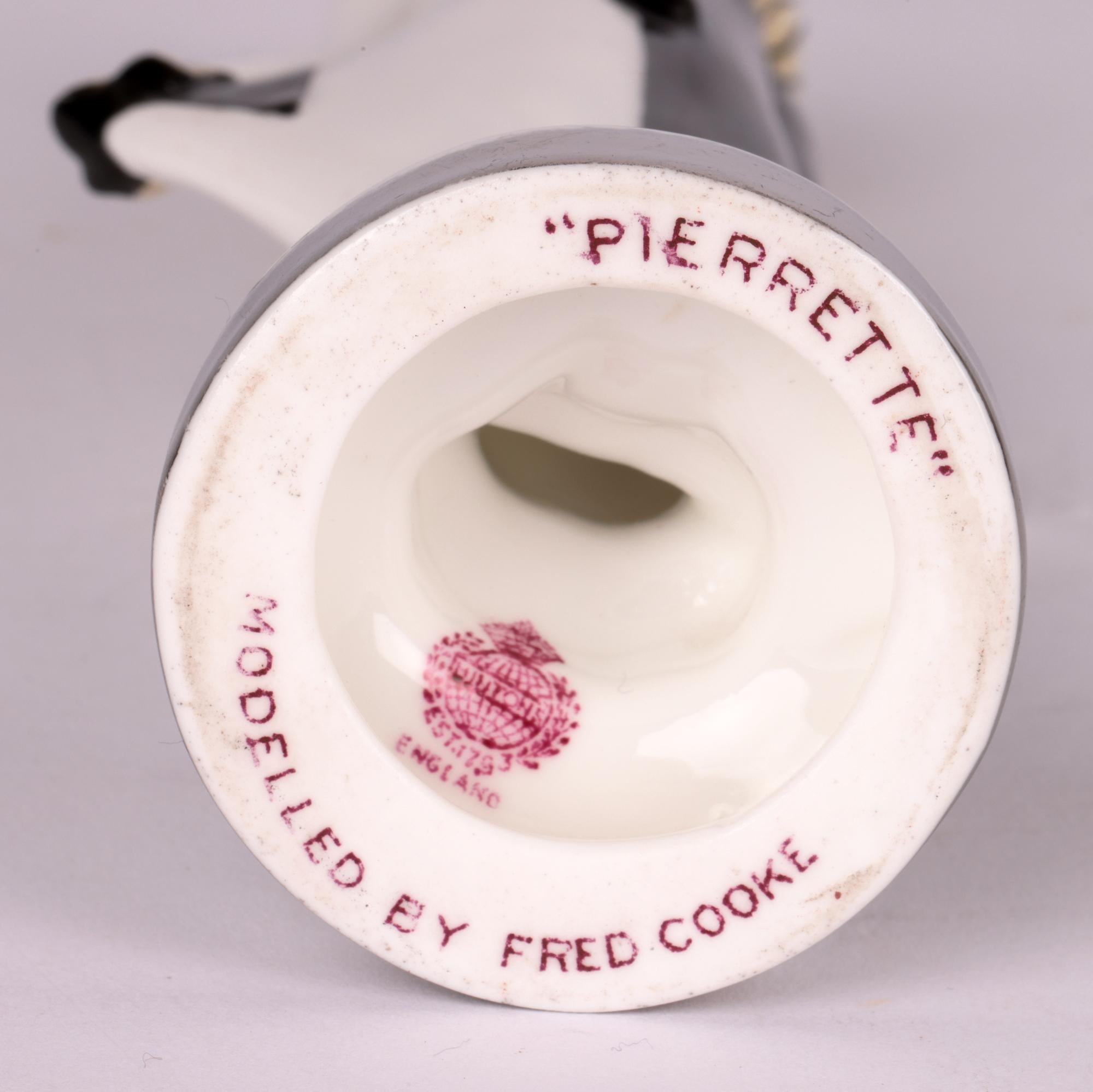 Fred Cooke for Minton Art Deco Pierrette Porcelain Figurine For Sale 9