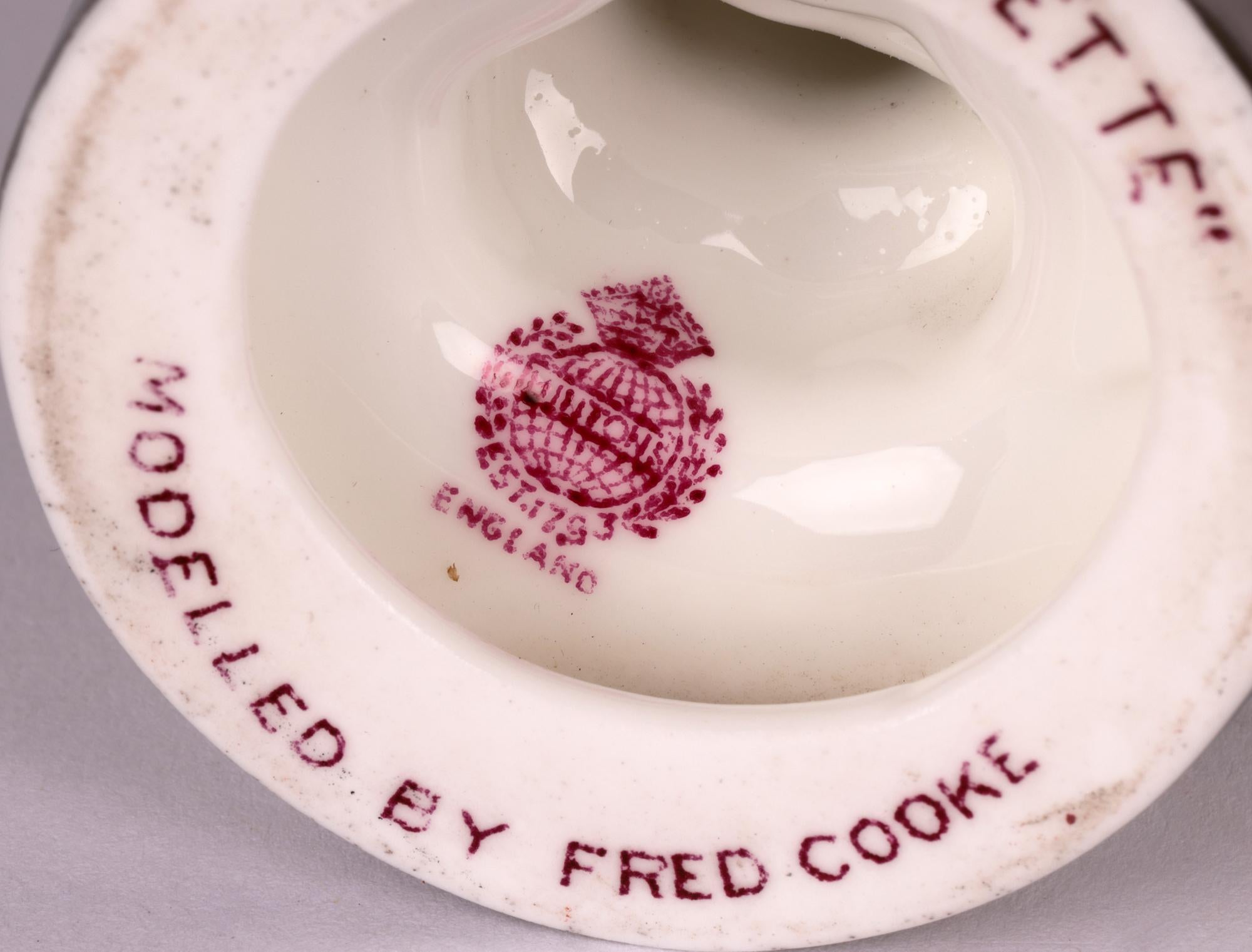 Fred Cooke for Minton Art Deco Pierrette Porcelain Figurine For Sale 8