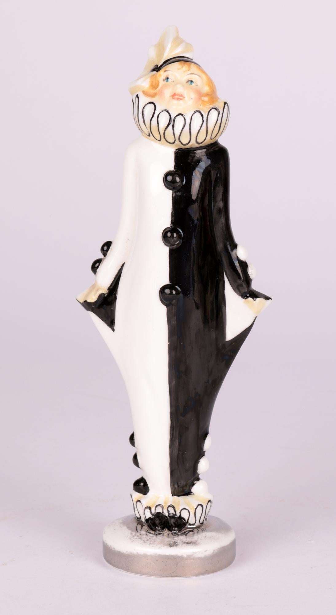 Fred Cooke for Minton Art Deco Pierrette Porcelain Figurine For Sale 11