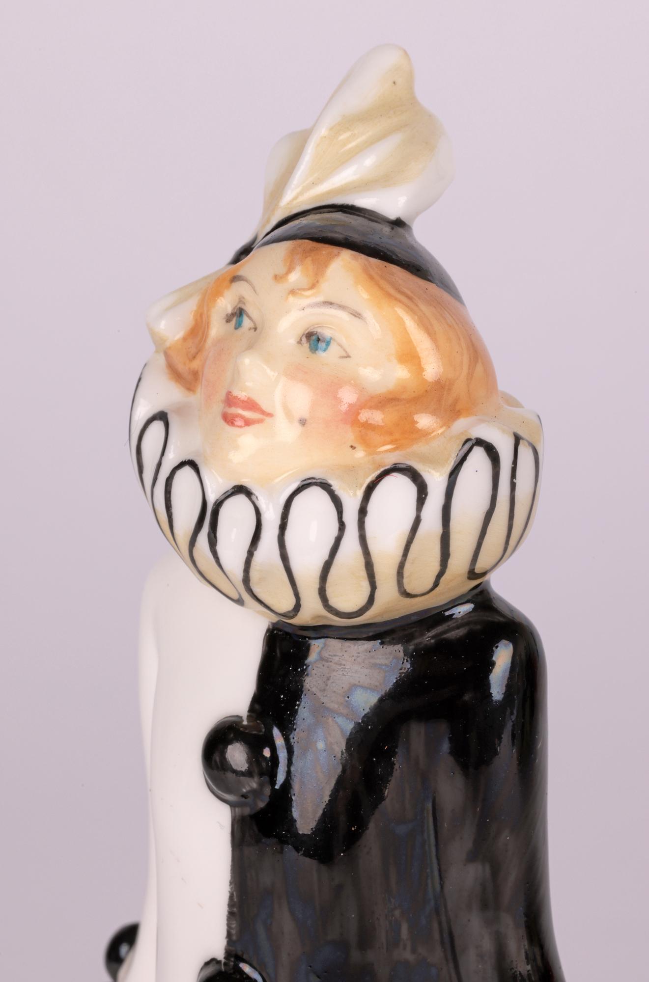 Fred Cooke for Minton Art Deco Pierrette Porcelain Figurine In Good Condition For Sale In Bishop's Stortford, Hertfordshire