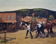 "Down By The Rio Grande" Texas Cowboy Western Dallas Artist Fred Darge 1900-1978