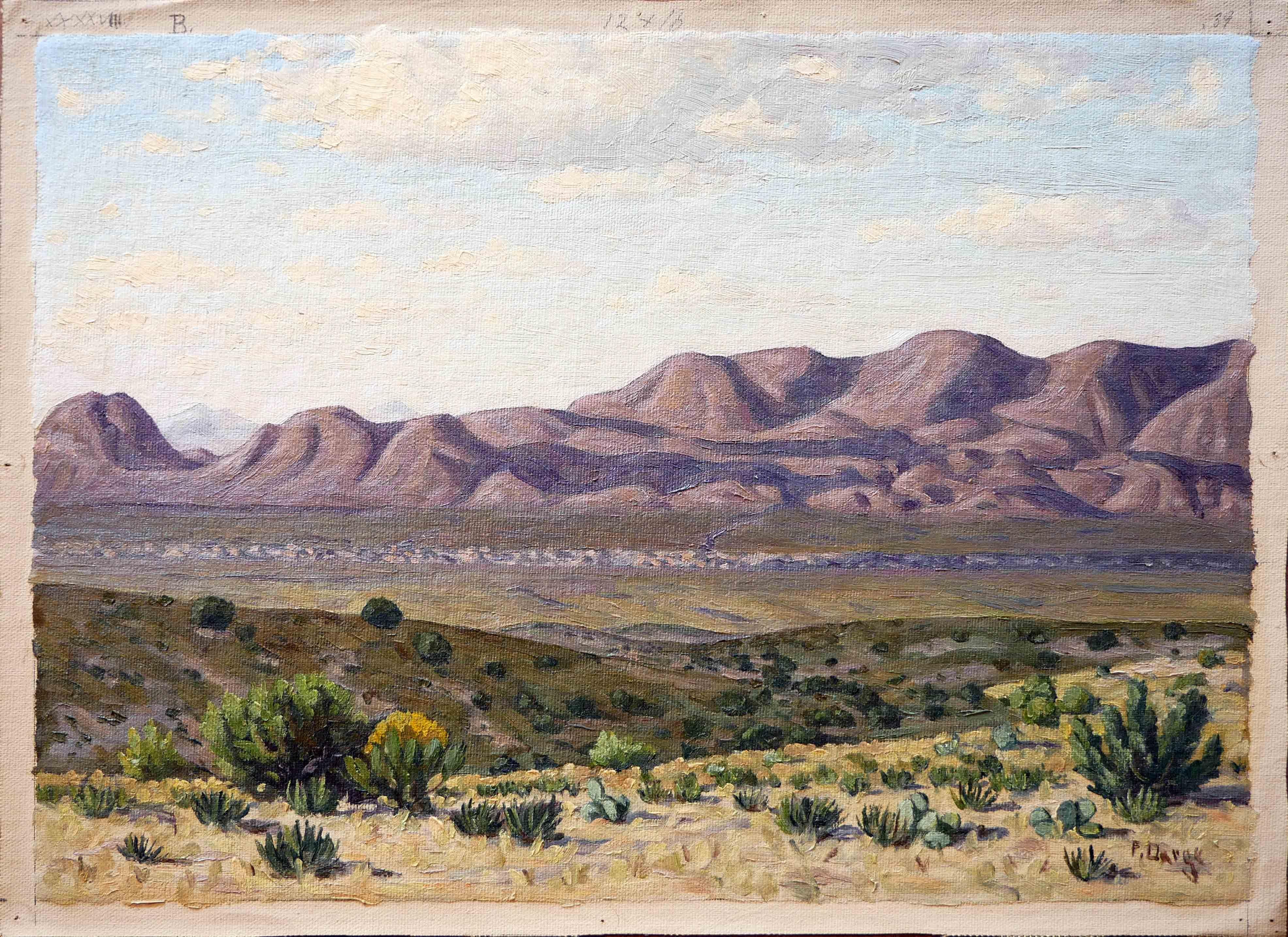 Fred Darge Abstract Painting – ""Early Morning"" Wichita Mountain Wildlife Refuge, Oklahoma Wüstenlandschaft