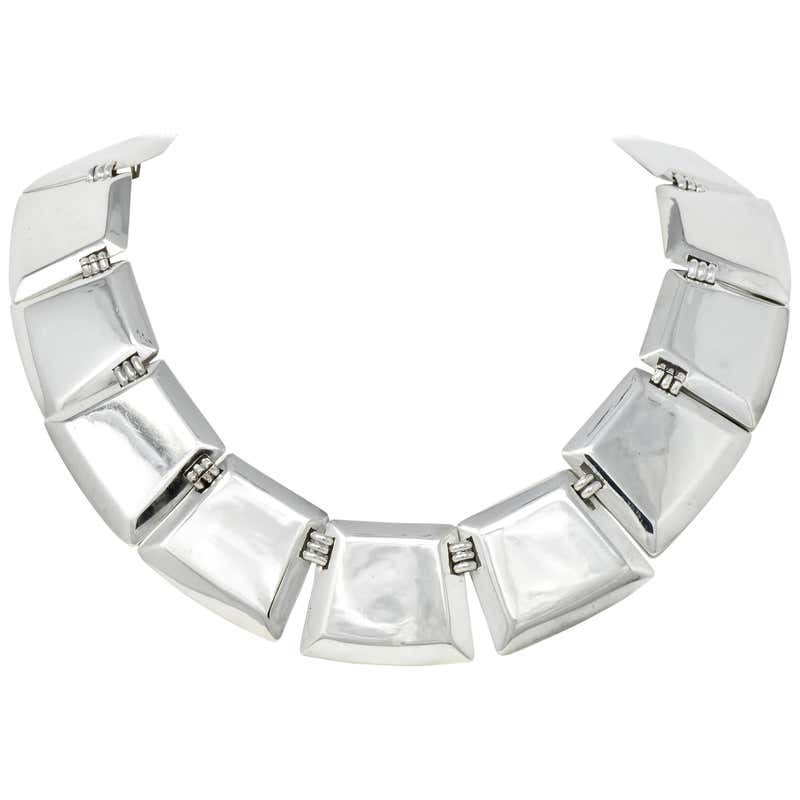 Fred Davis Mexico Sterling Silver Panel Necklace, circa 1940 For Sale ...