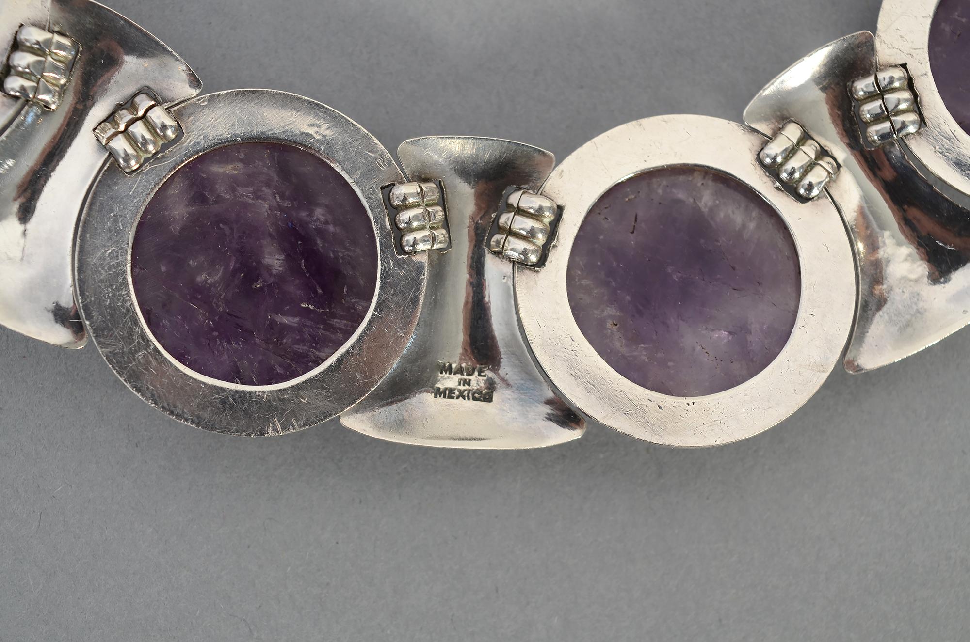 Fred Davis Sterling Silver and Amethyst Necklace In Excellent Condition For Sale In Darnestown, MD