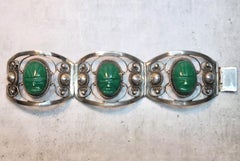 Fred Davis Sterling Silver Green Onyx Bracelet