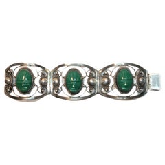 Fred Davis Sterling Silver Green Onyx Bracelet
