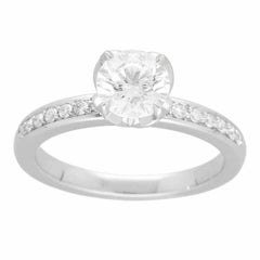 Fred Delphine Bague de fiançailles diamant 0,73ct E-VS2-VG platine US 4