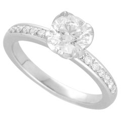 Fred Delphine Bague de fiançailles diamant 0,73ct E-VS2-VG platine US 4