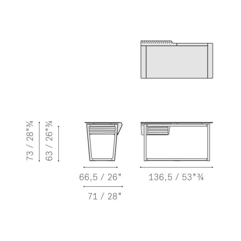 Fred Desk Top in Saddle Extra Leather Cammello For Sale 3