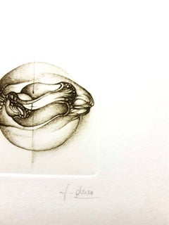 Fred Deux - Grauer Surrealismus VI - Signierte Original-Radierung