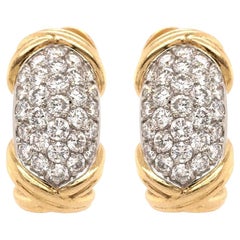 Fred Diamond and Yellow Gold Earrings