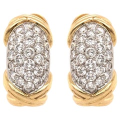 Fred Diamond and Yellow Gold Earrings